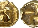 a gold coin with an image of a man and a woman on it