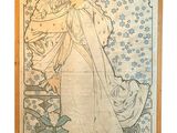 an image of a painting of a woman in a white dress