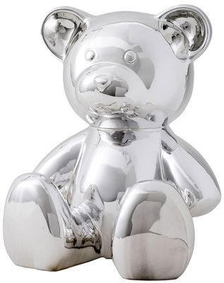 Sculpture "Teddy Bear", version coulée, argent métallique