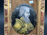 a painting of a man with a beard in a gold frame