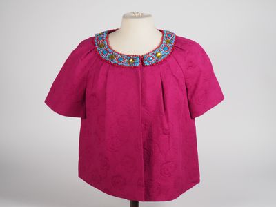 TARA JARMON Veste en coton (100%) fuchsia, à décor de fleurs…