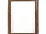 an old wooden frame with a white background