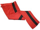 pantalon rouge pour homme avec des rayures noires sur les côtés