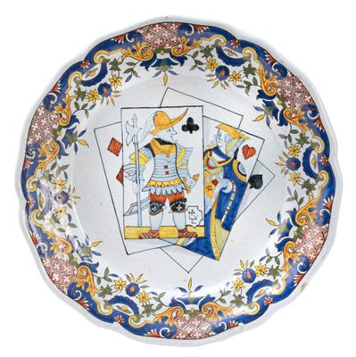an image of a decorative plate with playing cards on it