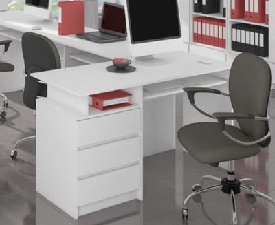 Bureau informatique , 3 tiroirs, Étagère à clavier rétractab… - Photo 1