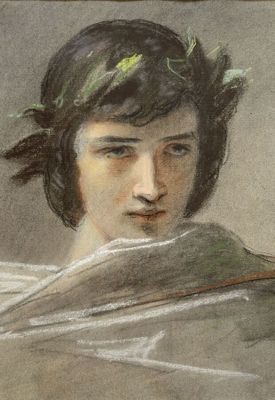 portrait d'une jeune femme portant une couronne de fleurs dans les cheveux