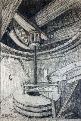 dessin représentant une pièce avec une table et une chaise