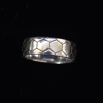 Bague CHRISTOFLE, Code royale, en argent.