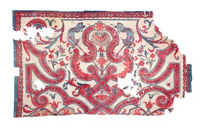 gros plan d'un morceau de tissu sur lequel est dessiné un motif