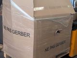 a large box sitting on a pallet in a warehouse