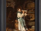 une image d'une peinture représentant une femme tenant un bébé