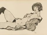 une image représentant le dessin d'une femme allongée sur le ventre