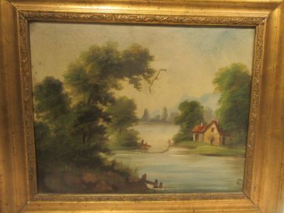 a picture of a painting on the wall of a house