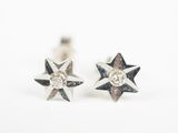 boucles d'oreilles à clous « Silver Star » ornées de cristaux transparents