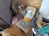 a suitcase full of items that are sitting on a table
