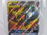 a close up of a pokemon card in a plastic case