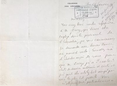 an old letter written in french on a piece of paper