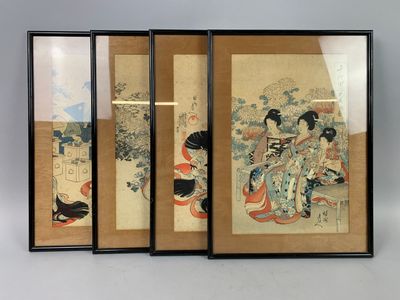 HASHIMOTO Chikanobu (1838-1912) : suite de quatre estampes ō…