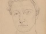 dessin au crayon représentant le visage d'un homme sur une feuille de papier