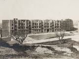 a black and white photo of an old building