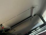 a close up view of the inside of an airplane ' s compartment