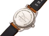 a close up of a wrist watch with a leather band
