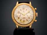 une montre-bracelet chronographe en or jaune 18 carats