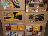 many boxes stacked on top of each other in a warehouse