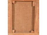 an old wooden frame with a rope hanging from it