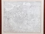 an old map of the city of london in a wooden frame