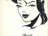 an image of a drawing of a woman ' s face on a piece of paper
