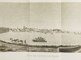 une photo d'un livre sur lequel figure l'image d'une ville