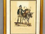 painting of a man with a horse and a cart on a wall