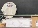 an image of a shelf with a satellite dish on top of it