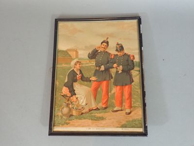 a picture of a painting of a group of men