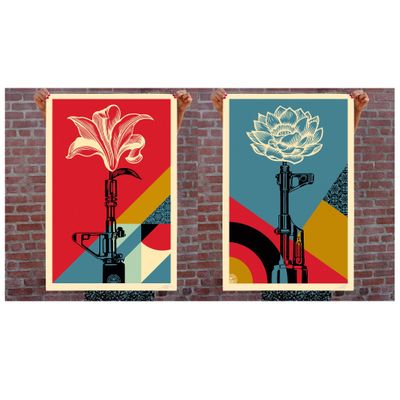 Shepard Fairey AK-47 Lotus and AR-15 Lily Offset Set