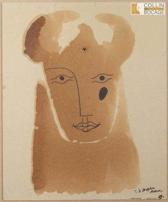 David MARTIN Centaure carton aquarellé