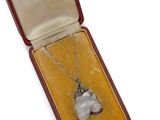 an image of a silver pendant with a pearl in a box