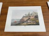 a picture of a picture of a hunting scene on a table