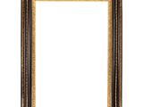 a black and gold picture frame on a white background