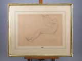 an image of a drawing of a man on a easel