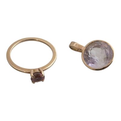 PENDENTIF et BAGUE en or jaune et pierres poids 5.3 g - Photo 1