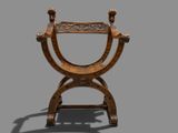 un socle en bois orné d'un motif sculpté sur le dessus