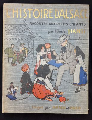 un vieux livre sur lequel figure l'image d'un homme assis sur un banc
