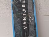 a surfboard that is wrapped in plastic and sitting on a table