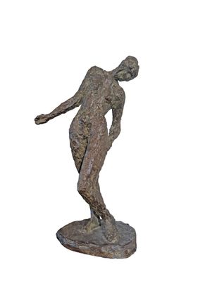 statue of a man holding a tennis racquet on a white background