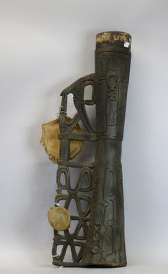 Tambour à double membrane de peau en bois léger à patine som…