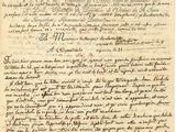 un vieux document sur lequel figurent des inscriptions