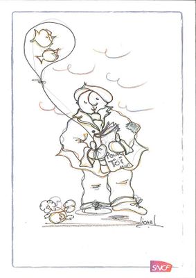 Lionel - "Pour toi" - Dessin original sur feuille de Canson …