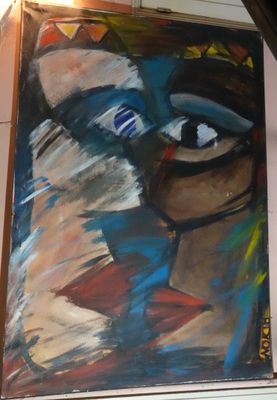 NORTH Couple de profil, huile sur toile signée en bas à droi… - Photo 1